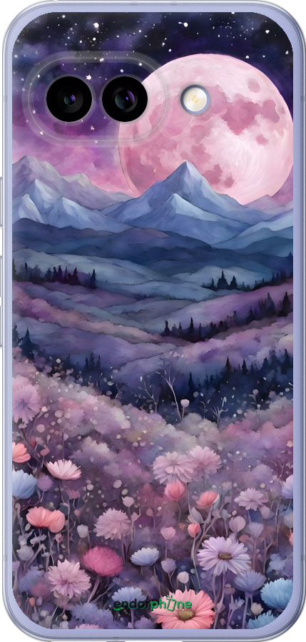 Силиконовый чехол Ночь луна арт для Google Pixel 9A - 6319u-3899 изображение 