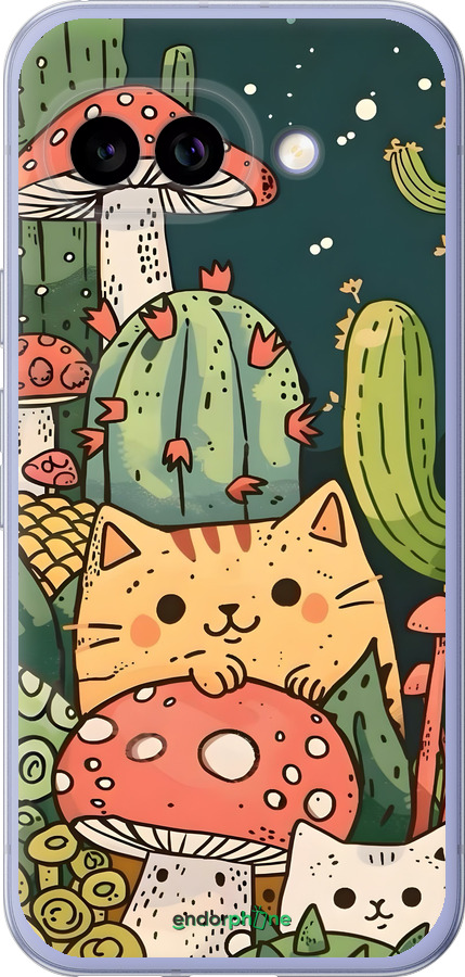 Силиконовый чехол Коты грибы для Google Pixel 9A - 6321u-3899 изображение 