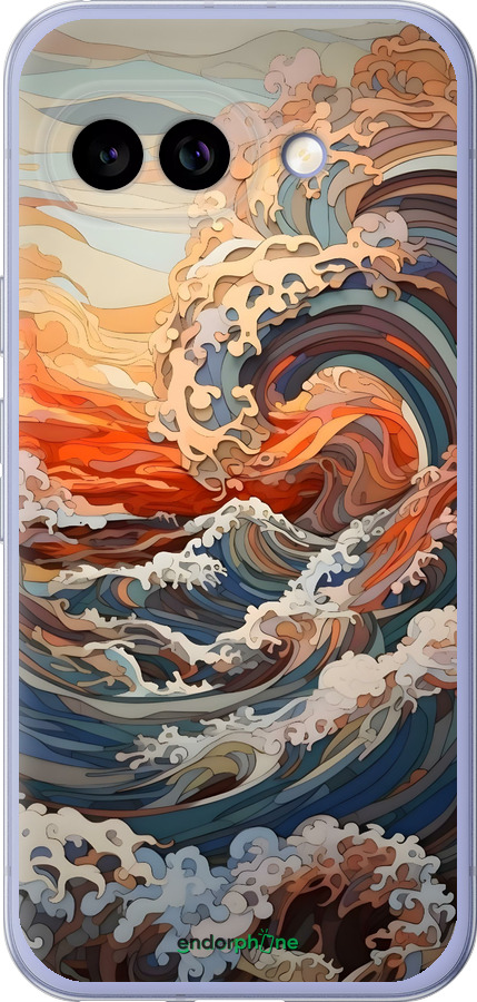 Силиконовый чехол Арт волны для Google Pixel 9A - 6324u-3899 изображение 