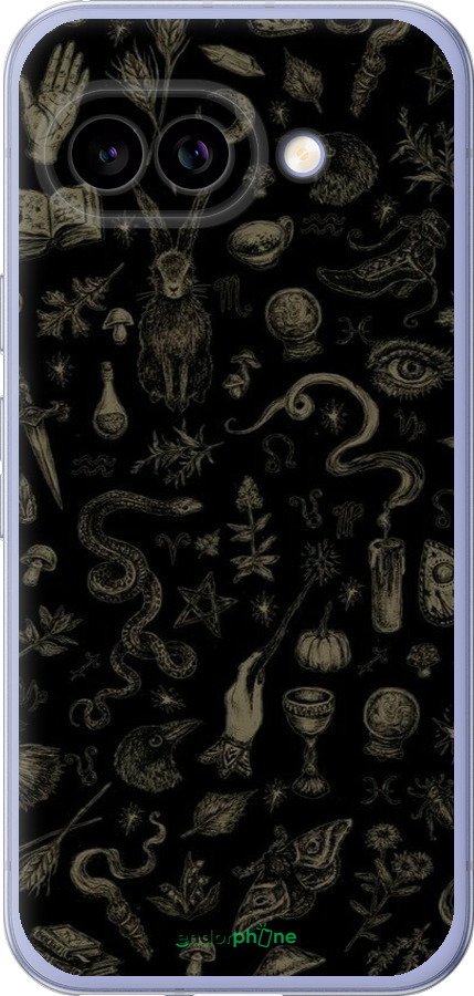 Силиконовый чехол Мистический коллаж с травами и магическими символами для Google Pixel 9A - 6428u-3899 изображение 