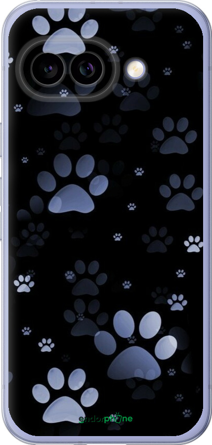 Силиконовый чехол С синими отпечатками лап для Google Pixel 9A - 6441u-3899 изображение 