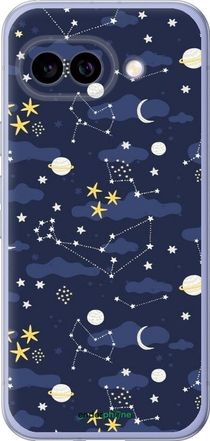 Силиконовый чехол Астрономический узор. Милый дизайн мультяшной вселенной для Google Pixel 9A - 6446u-3899 изображение 