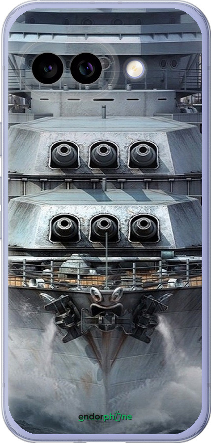 Силиконовый чехол Линкор, world of tanks, wargaming, военный корабль для Google Pixel 9A - 6453u-3899 изображение 