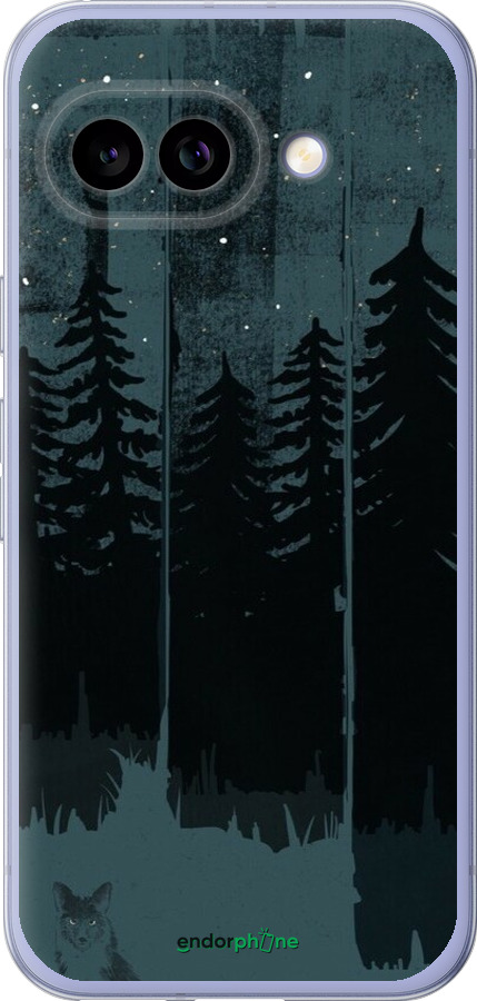 Силиконовый чехол Лиса и ночной лес для Google Pixel 9A - 6481u-3899 изображение 