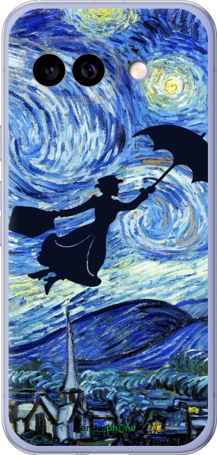 Силиконовый чехол С изображением Мэри Поппинс «Звездная ночь» для Google Pixel 9A - 6487u-3899 изображение 