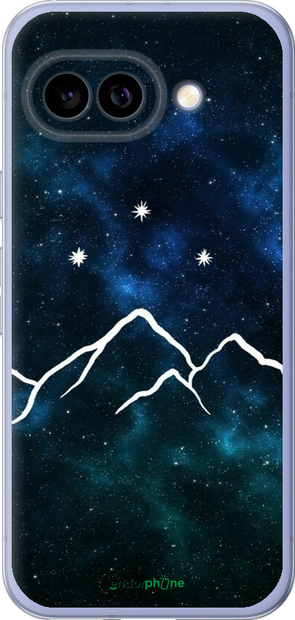 Силиконовый чехол Горы и звезды нарисованы на фоне галактики для Google Pixel 9A - 6490u-3899 изображение 