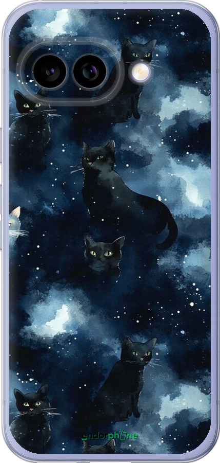 Силиконовый чехол Изображение Кошек с тёмной акварелью для Google Pixel 9A - 6521u-3899 изображение 