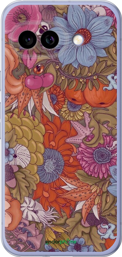 Силиконовый чехол Абстрактные цветы для Google Pixel 9A - 6526u-3899 изображение 