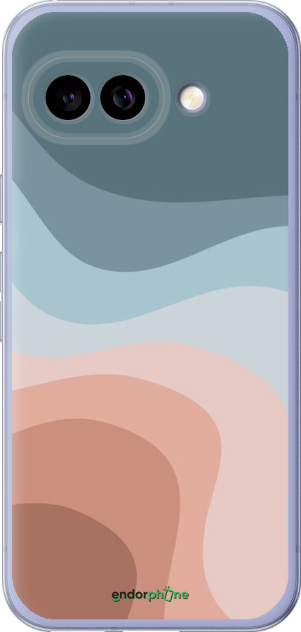 Силиконовый чехол С синими и розовыми волнами в стиле ретро для Google Pixel 9A - 6532u-3899 изображение 