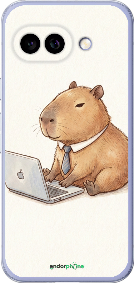 Силиконовый чехол Funny Capybara CEO Working для Google Pixel 9A - 6777u-3899 изображение 
