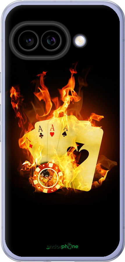 Силиконовый чехол Горящие карты для Google Pixel 9A - 839u-3899 изображение 