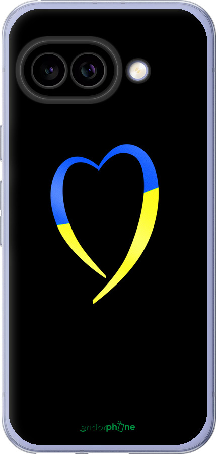 Силиконовый чехол Жёлто-голубое сердце для Google Pixel 9A - 885u-3899 изображение 