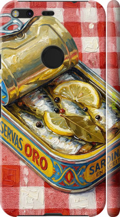 3D пластиковий матовий чехол Vintage Sardine Tin Phone для Google Pixel XL - 6772m-401 изображение 