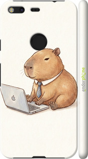 3D пластиковый матовый чехол 'Funny Capybara CEO Working' для Google Pixel XL изображение 1
