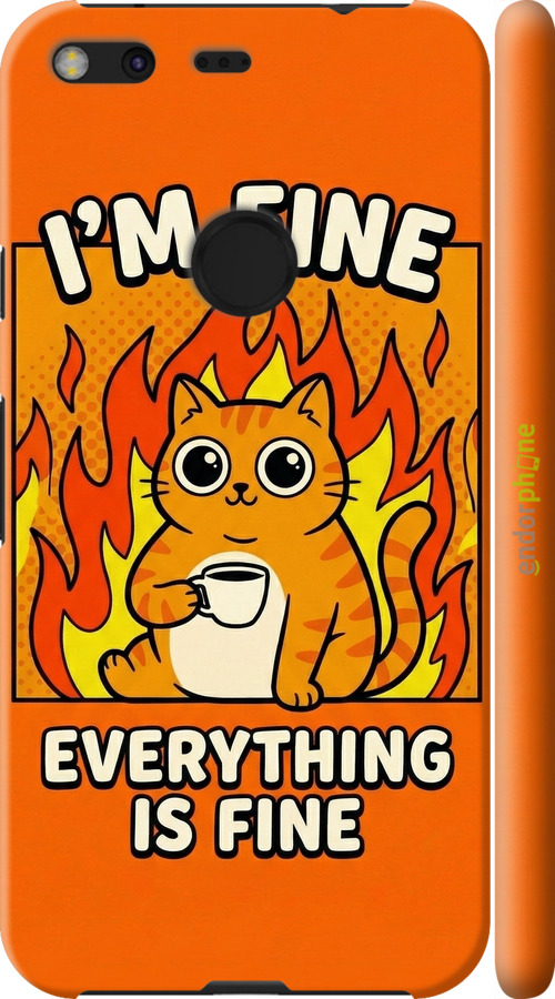 3D пластиковый матовый чехол Funny Cat для Google Pixel XL - 6786m-401 изображение 