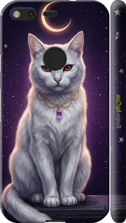 3D пластиковий матовий чехол Mystic White Cat Gothic Dark Purple Gold для Google Pixel - 6805m-400 изображение 