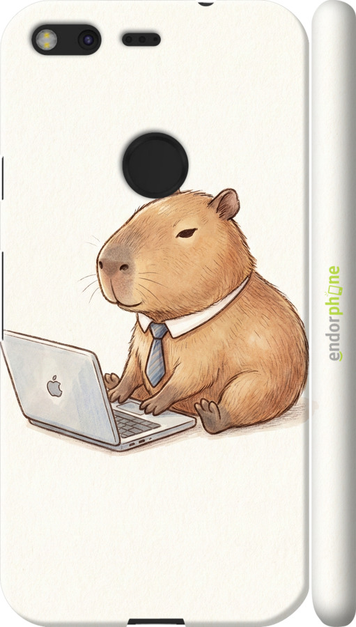 3D пластиковый матовый чехол Funny Capybara CEO Working для Google Pixel - 6777m-400 изображение 