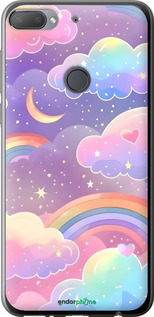 Силиконовый чехол Облака и радуга для HTC Desire 12 Plus - 6312u-1485 изображение 