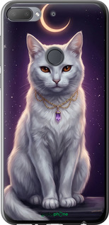 Силиконовый чехол Mystic White Cat Gothic Dark Purple Gold для HTC Desire 12 Plus - 6805u-1485 изображение 