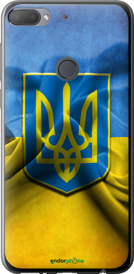 

Силіконовий чохол "Прапор та герб України" для HTC Desire 12 Plus, Блакитний