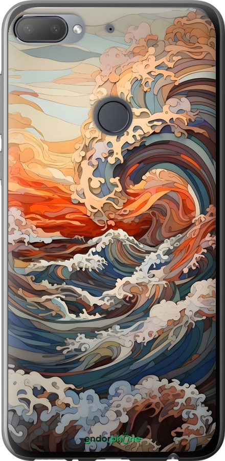 Силиконовый чехол Арт волны для HTC Desire 12 Plus - 6324u-1485 изображение 