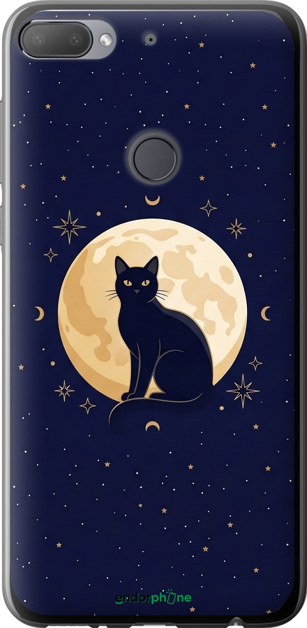 Силиконовый чехол Cute Cat Celestial/Witchy для HTC Desire 12 Plus - 6787u-1485 изображение 