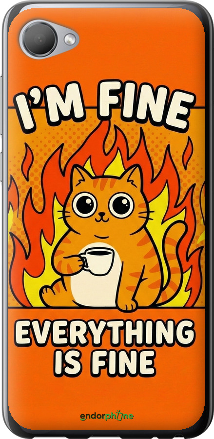 Силиконовый чехол Funny Cat для HTC Desire 12 - 6786u-1476 изображение 