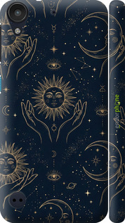 3D пластиковый глянцевый чехол Celestial Harmony: Sun & Moon Gold Mystic Pattern для HTC Desire 530 - 6778c-613 изображение 
