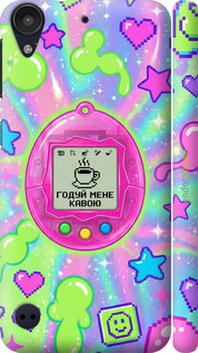 3D пластиковый глянцевый чехол 'Y2K Aesthetic Retro Pet: Годуй мене кавою' для HTC Desire 530 изображение 3