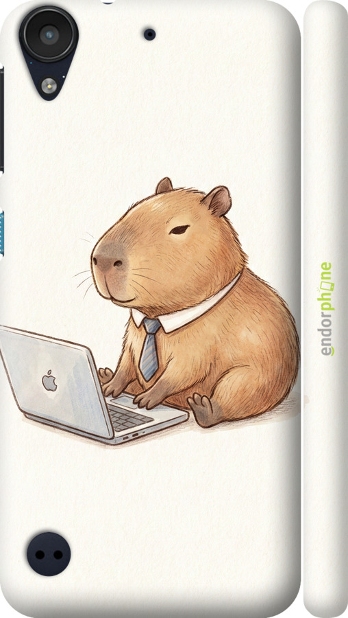 3D пластиковый глянцевый чехол Funny Capybara CEO Working для HTC Desire 530 - 6777c-613 изображение 