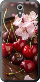 Силіконовий чехол Вишня у шоколаді для HTC Desire 620 - 6698u-186 изображение 