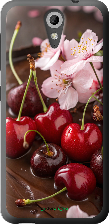 Силіконовий чехол Вишня у шоколаді для HTC Desire 620 - 6698u-186 изображение 