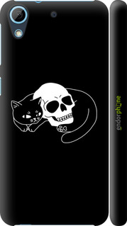 3D пластиковый матовый чехол С изображением кота и черепа для HTC Desire 628 Dual Sim - 6491m-949 изображение 