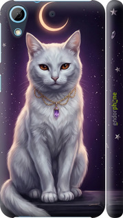 3D пластиковый матовый чехол Mystic White Cat Gothic Dark Purple Gold для HTC Desire 626G - 6805m-144 изображение 