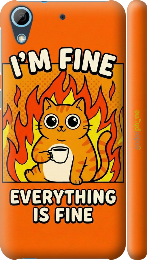 3D пластиковий матовий чехол Funny Cat для HTC Desire 628 Dual Sim - 6786m-949 изображение 