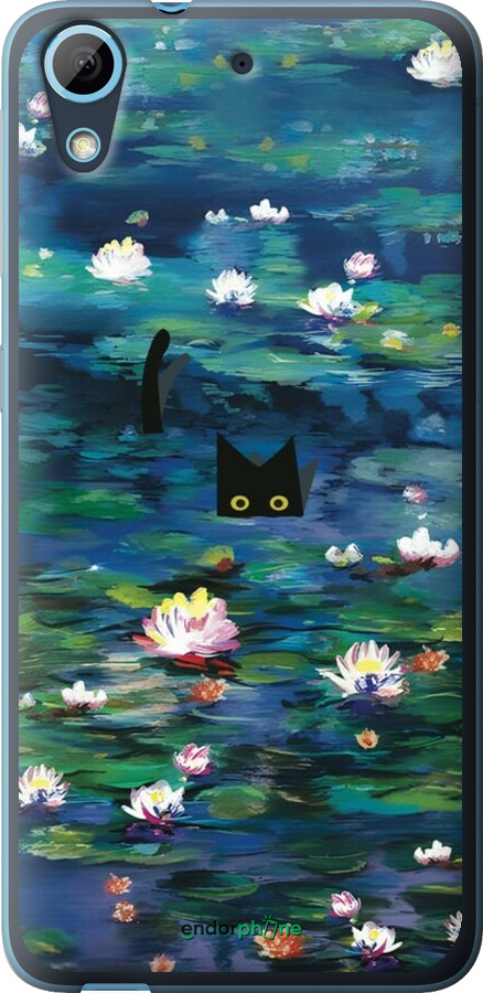 Силиконовый чехол Чехол с изображением водяных лилий Моне и кошек для HTC Desire 628 Dual Sim - 6399u-949 изображение 
