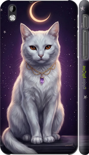 3D пластиковий матовий чехол Mystic White Cat Gothic Dark Purple Gold для HTC Desire 816 - 6805m-169 изображение 