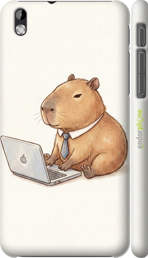 3D пластиковый матовый чехол Funny Capybara CEO Working для HTC Desire 816 - 6777m-169 изображение 