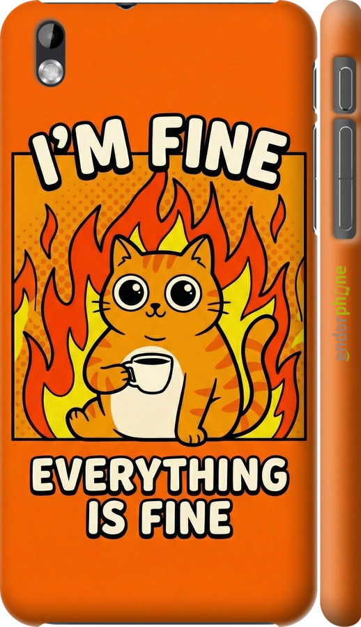 3D пластиковый матовый чехол Funny Cat для HTC Desire 816 - 6786m-169 изображение 