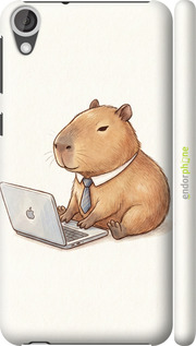 3D пластиковый глянцевый чехол Funny Capybara CEO Working для HTC Desire 820 - 6777c-133 изображение 