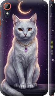 3D пластиковий матовий чехол Mystic White Cat Gothic Dark Purple Gold для HTC Desire 830 - 6805m-785 изображение 