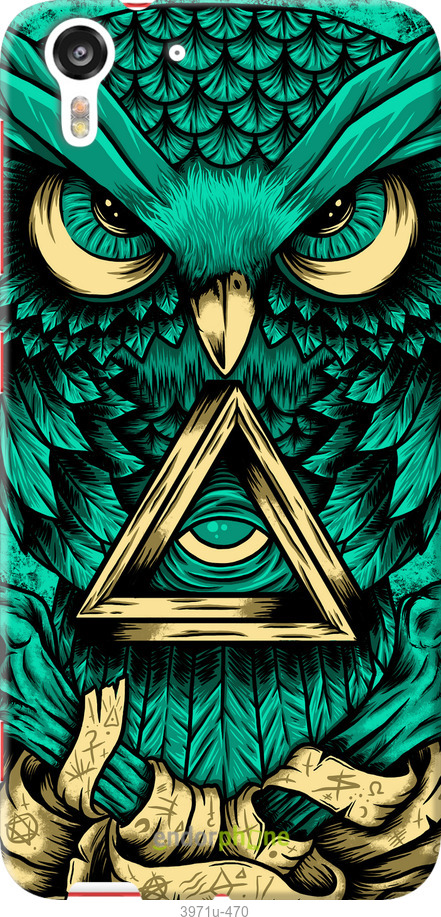 Силиконовый чехол Сова Арт-тату для HTC Desire Eye - 3971u-470 изображение 