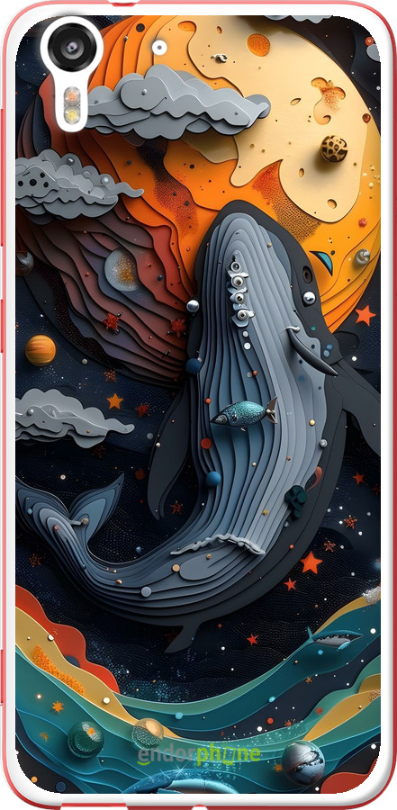 Силіконовий чехол Кит у космосі для HTC Desire Eye - 6328u-470 изображение 