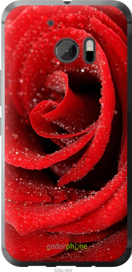 Силіконовий чехол Червона троянда для HTC 10 - 529u-464 изображение 
