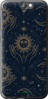 Силиконовый чехол Celestial Harmony: Sun & Moon Gold Mystic Pattern для HTC One A9 - 6778u-156 изображение 