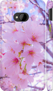 3D пластиковий глянцевий чехол Сакура для HTC One M7 - 6029c-36 изображение 