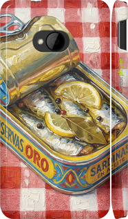 3D пластиковый глянцевый чехол Vintage Sardine Tin Phone для HTC One M7 - 6772c-36 изображение 