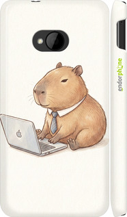 3D пластиковий матовий чехол Funny Capybara CEO Working для HTC One M7 - 6777m-36 изображение 
