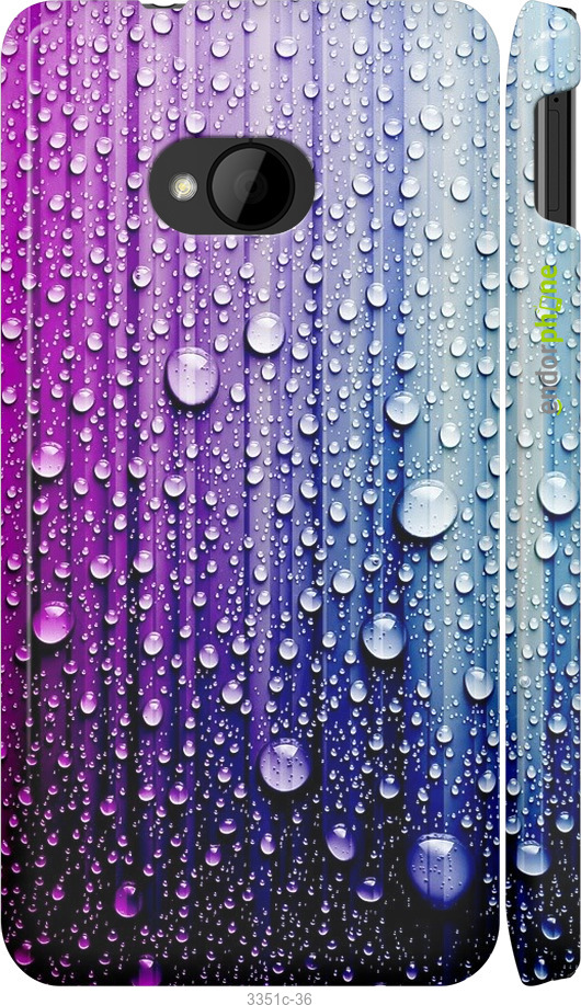 

3D пластиковий матовий чохол "Краплини води" для HTC One M7, Синій