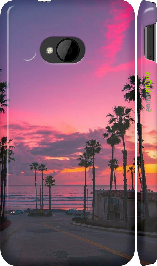3D пластиковый глянцевый чехол Пальмы для HTC One M7 - 5873c-36 изображение 